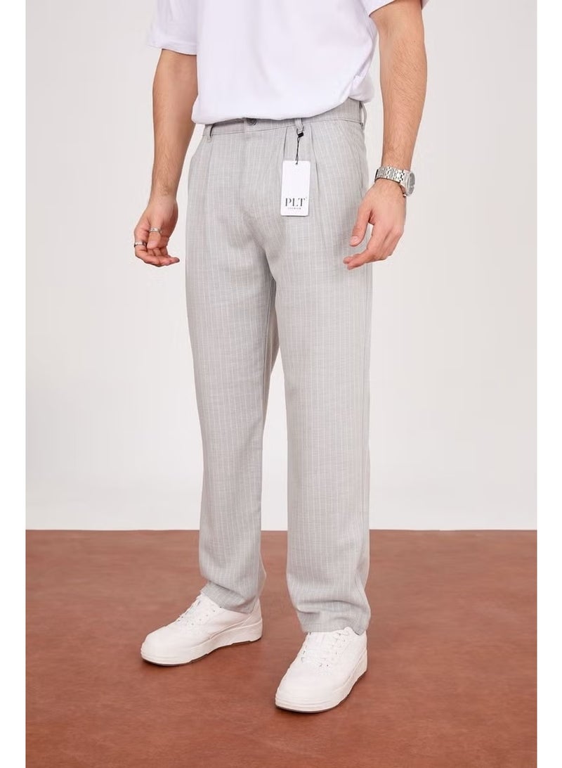 Cool Tarz Men's Pinstripe Baggy Trousers - Image 2